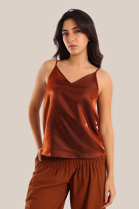 Satin sleeveless top